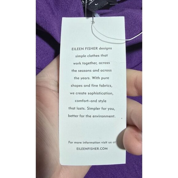 Eileen Fisher Turtleneck Sweater Silk L Purple Basics Layering Breathable Comfy - Picture 7 of 14